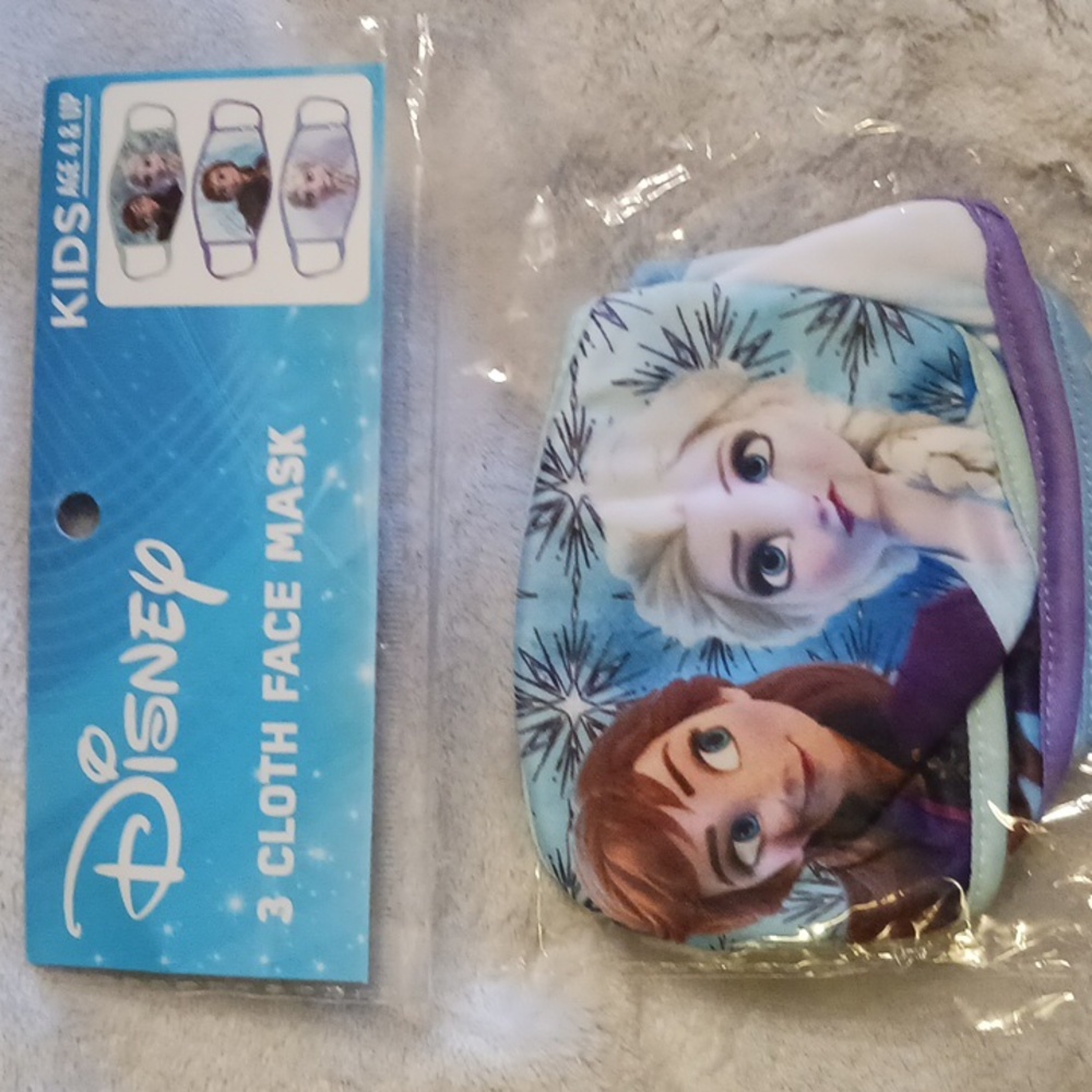 NWT Disney FROZEN ELSA & ANNA (3) CLOTH Face MASKS in a Package Kids AGE 4 &  UP